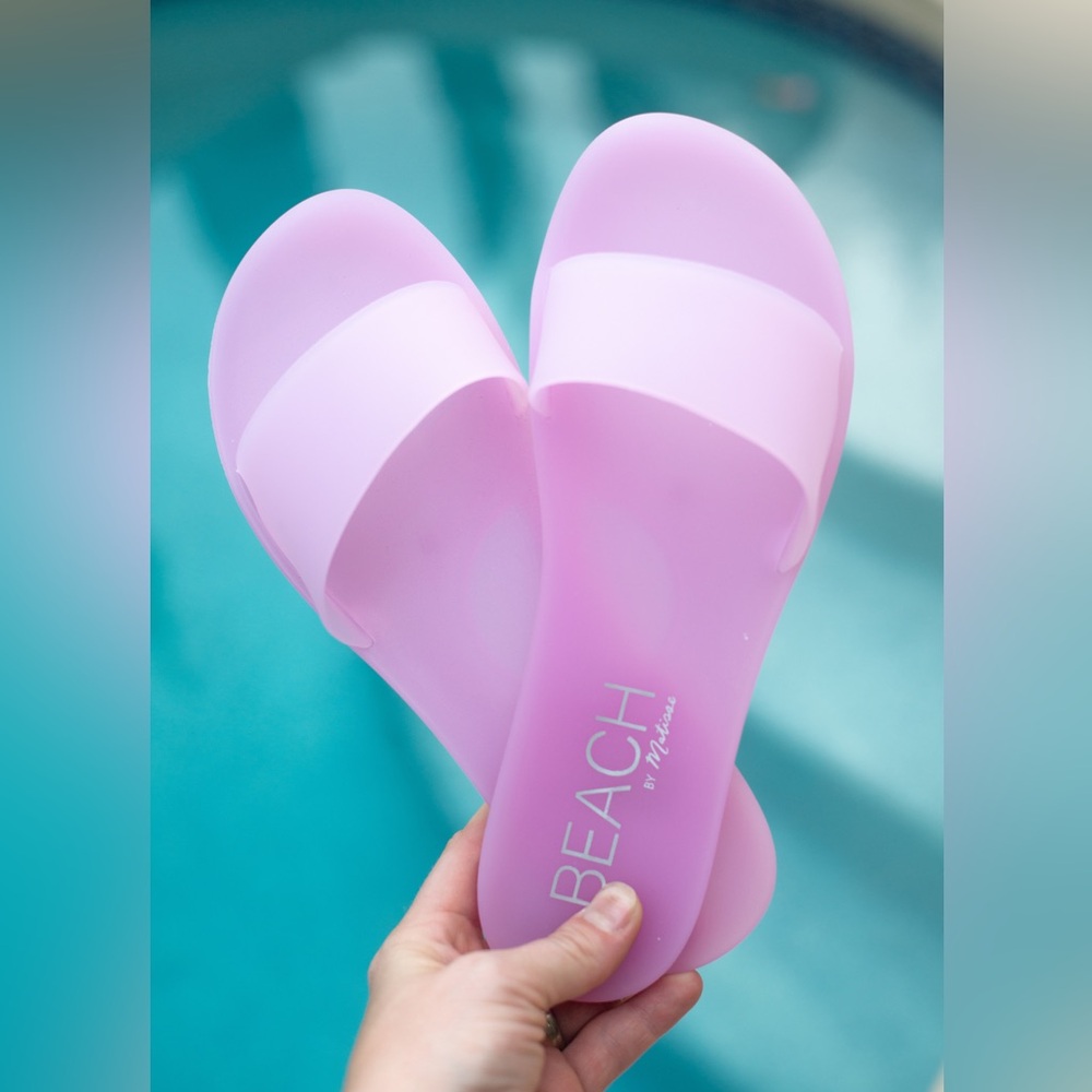 BEACH by Matisse Pink Jelly Slide Sandals